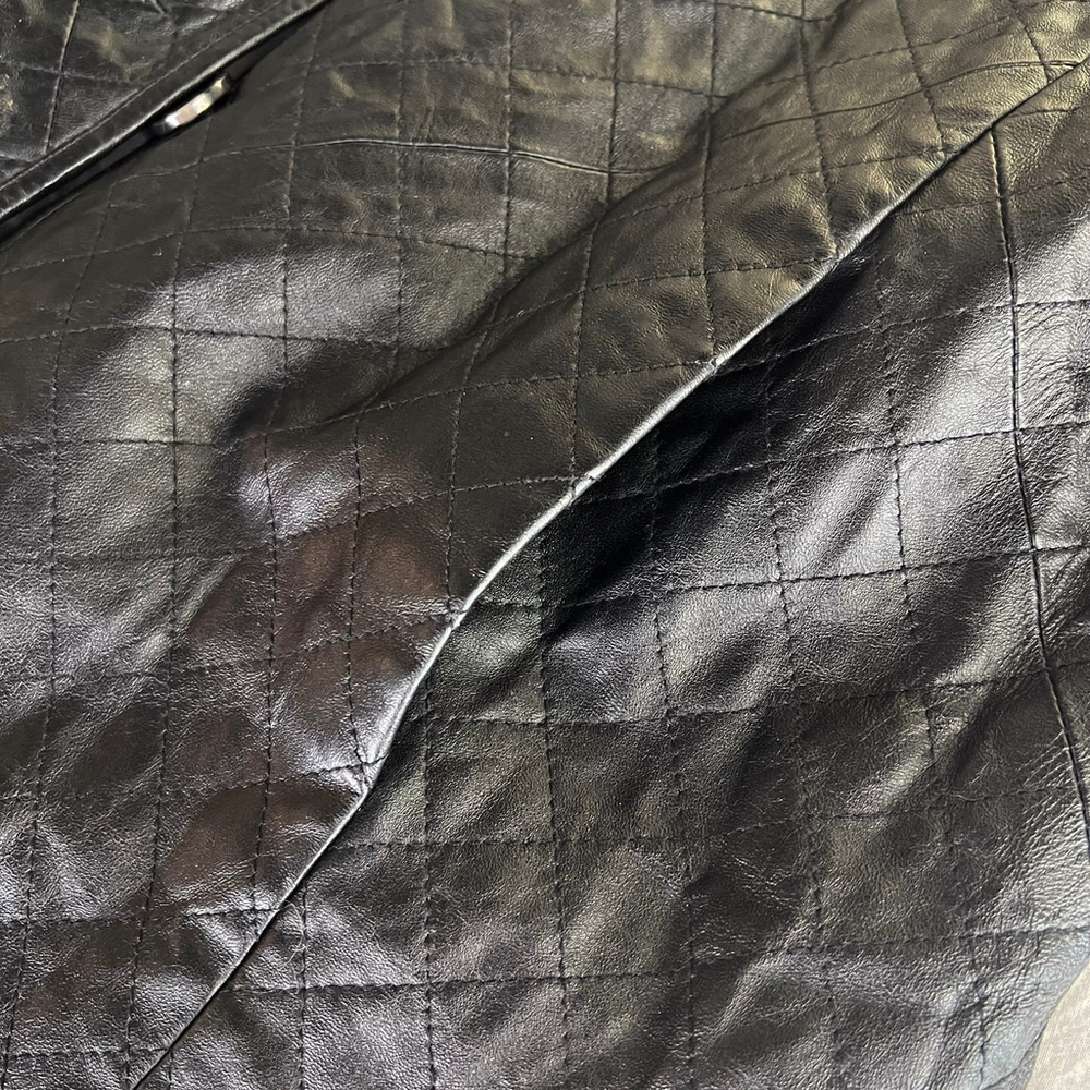 Neiman Marcus Exclusive Quilted Lamb Leather Jacket Women’s 2X Black Quiet Lux - Picture 13 of 14